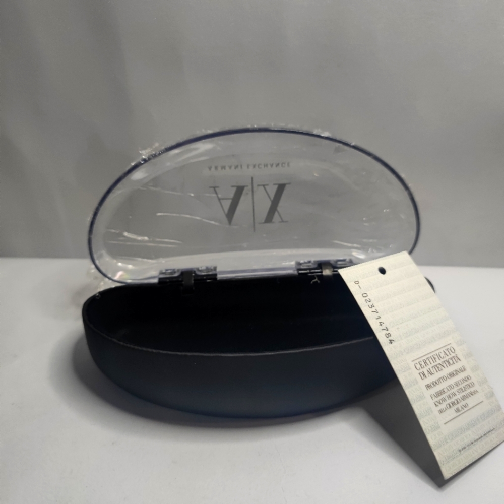 New AX Armani Exchange Clear Top Sunglasses Case Glasses Case w/ Logo Black